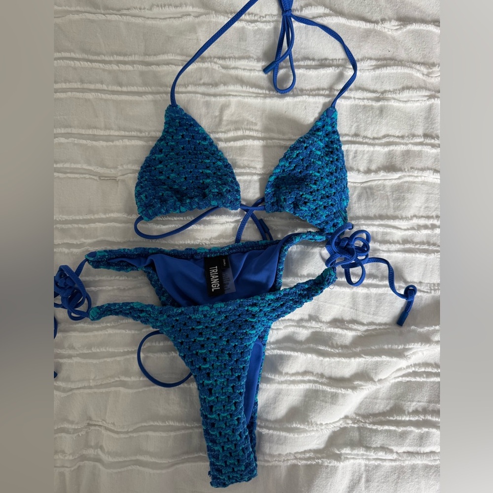 Vinca Triangl Blue Crochet Bikini Set